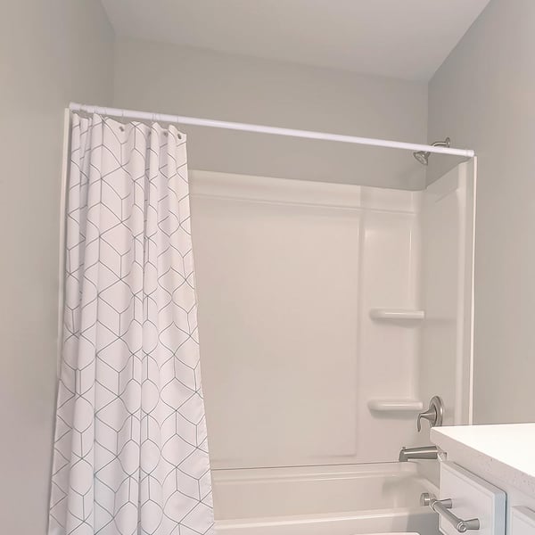 Steel Adjustable Shower Curtain Rod, Adjustable Bathroom Curtain Pole