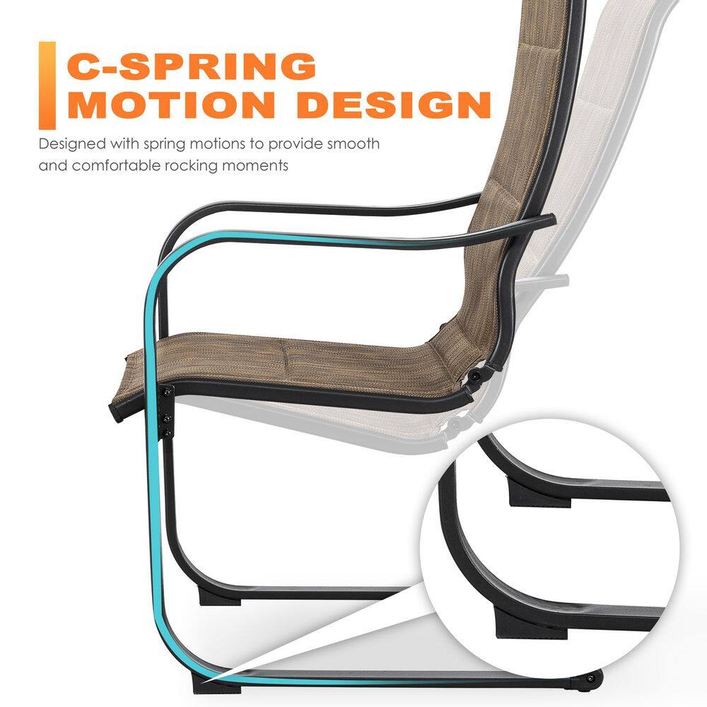 Nuu Garden 3-Piece Metal Patio Outdoor Bistro Set with Round Table and Padded Dining Chairs in Brown Nuu Garden 3-Piece Metal Patio Outdoor Bistro Set with Round Table and Padded Dining Chairs in Brown - 3