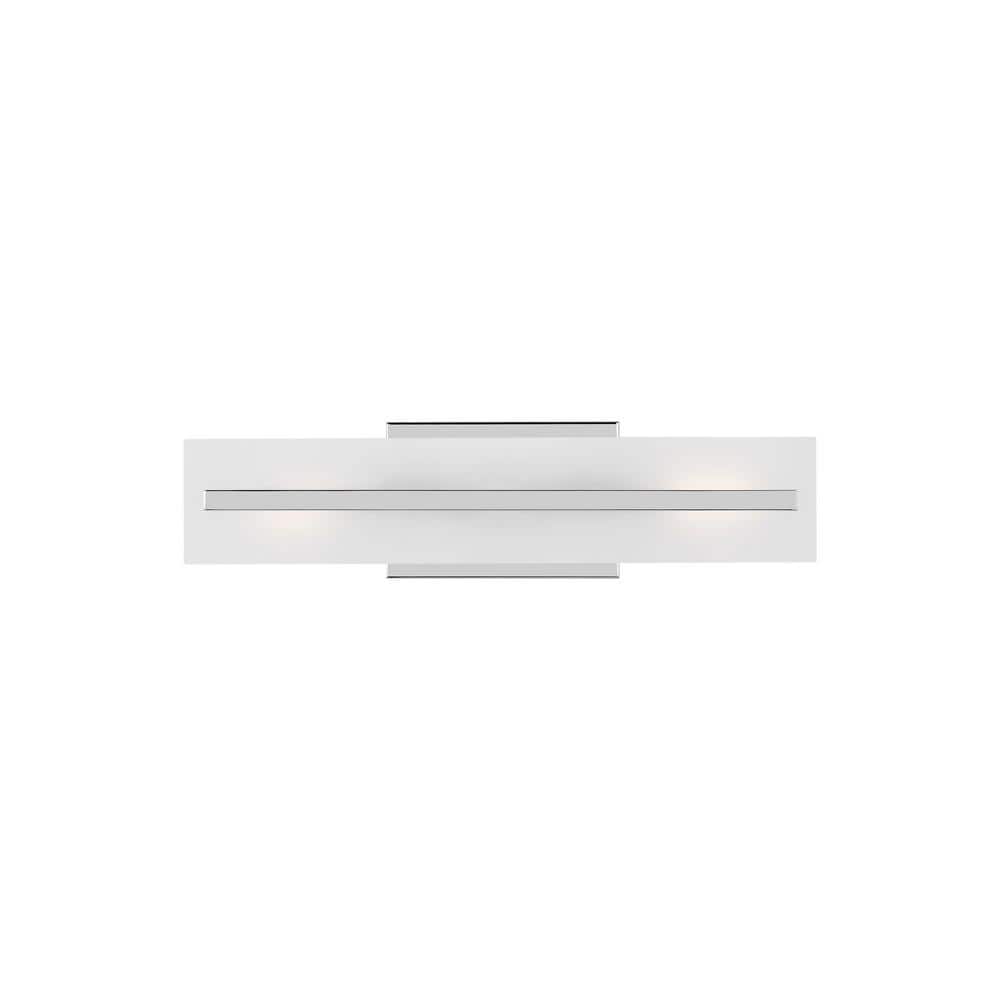 Dex Chrome 2-Light LED Vanity Fixture with Satin Etched Glass