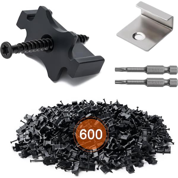 Nylon Deck Fasteners with Pre-Installed Screws and Starter Clips (260-Pack) for Composite Grooved Decking