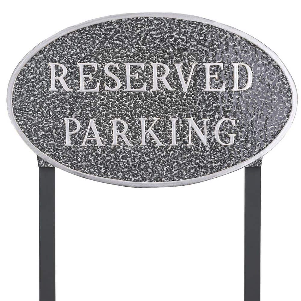 "10"" x 18"" Large Oval Reserved Parking Statement Plaque Sign with Lawn Stakes - Swedish Iron" price history on PriceWatchPro