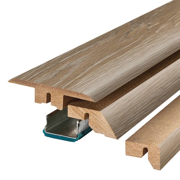 PERFORMANCE ACCESSORIES Autumn Greige 0.75 in. T x 2.37 in. W x 78.7 in. L Textured Wood Look Laminate Moulding/Trim 4 in 1 Molding