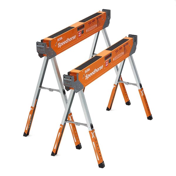 BORA 30 in. to 36 in. Steel Speed Horse XT Adjustable Height Sawhorse with Auto Release Legs (2-Pack)