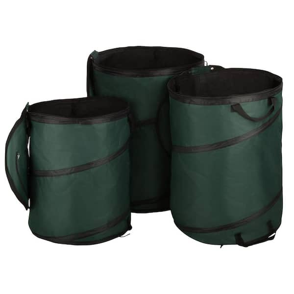 Pop Up 600D Oxford Fabric Trash Cans with Lid, (Set of 3)