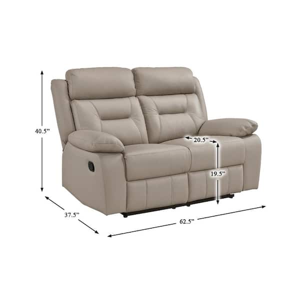 Lazzara Emillia W Latte Leather 2-Seater Manual Double