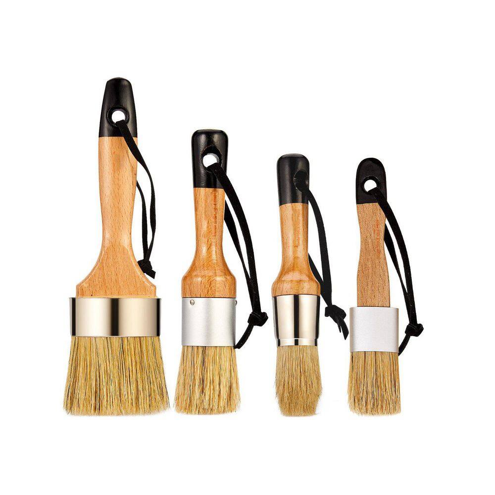 4 Pieces Chalk Wax Paint Brush for Furniture, Acrylic Paint, Milk Paint, Natural Bristle Round Oval Chalk Paint Brush price history on PriceWatchPro
