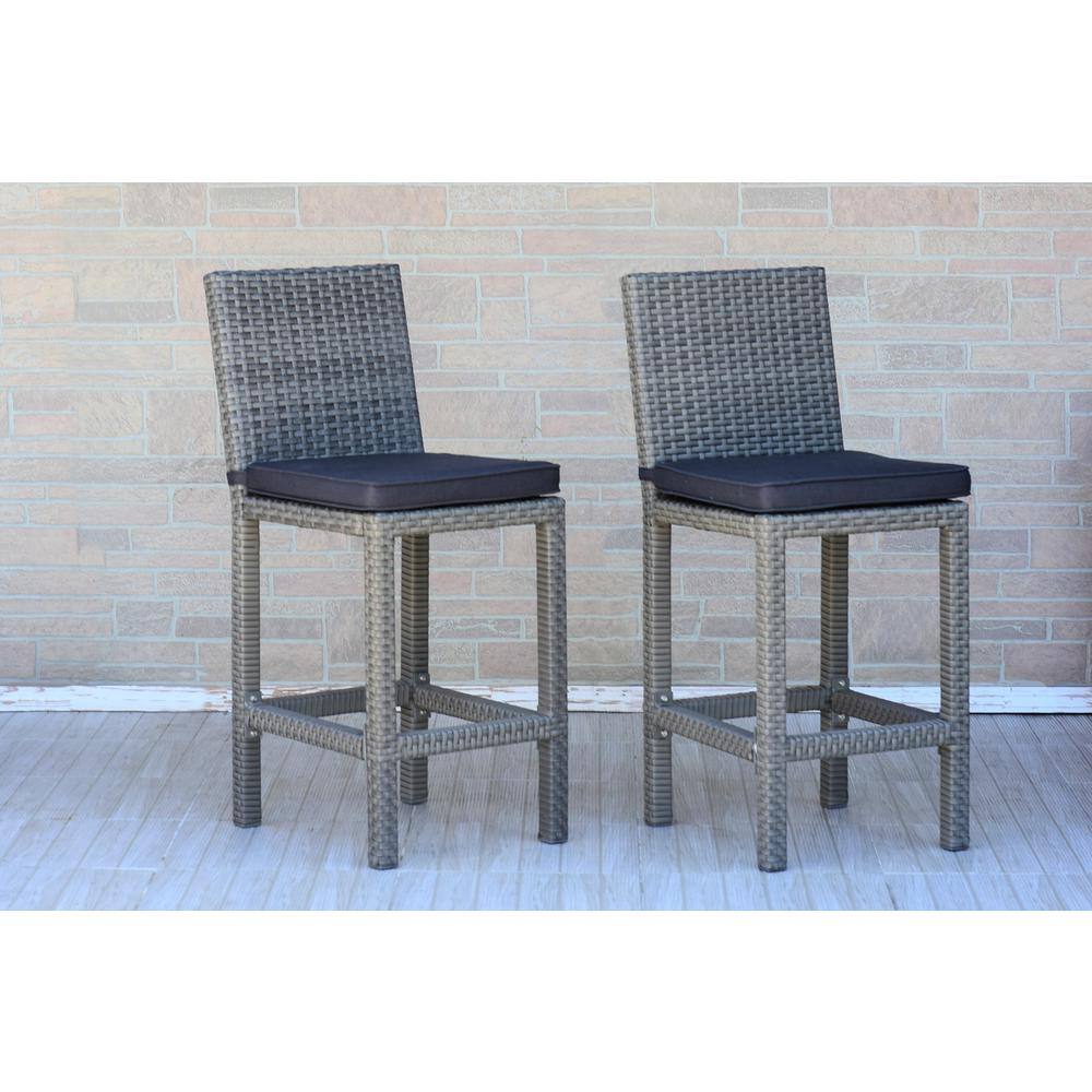 Atlantic Contemporary Lifestyle Martinique Grey Patio Bar Stool with ...