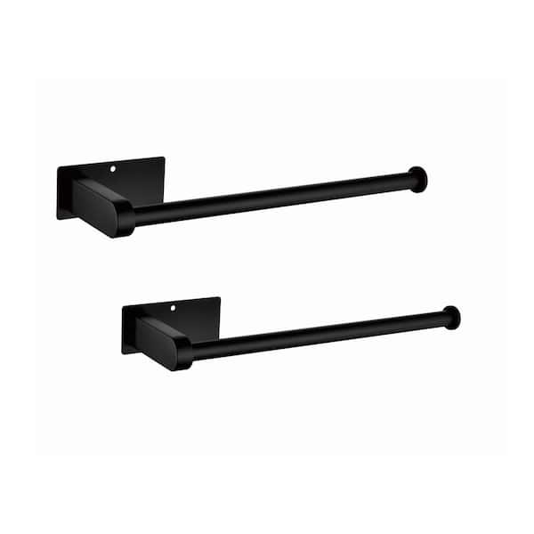 Boyel Living 2-Pieces Bath Hardware Set with Towel Bar/Toilet Paper Holder in Matte Black