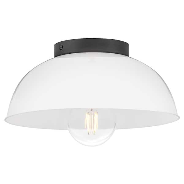 LARK Stu 11.0 in. 1 Light Black Flush Mount