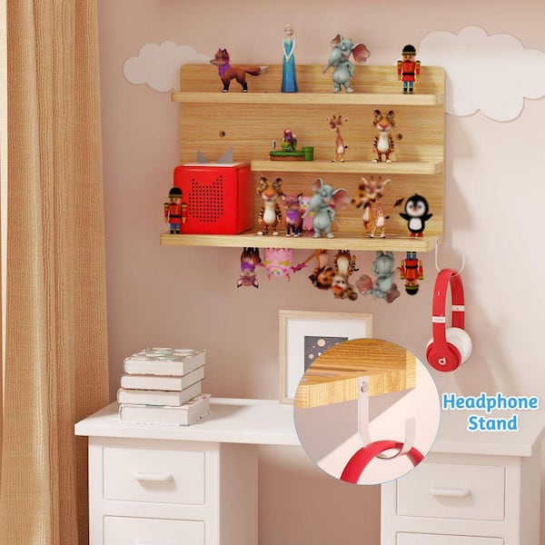 15.83 in. W x 5.1 in. D Natural Wooden Decorative Wall Shelf for