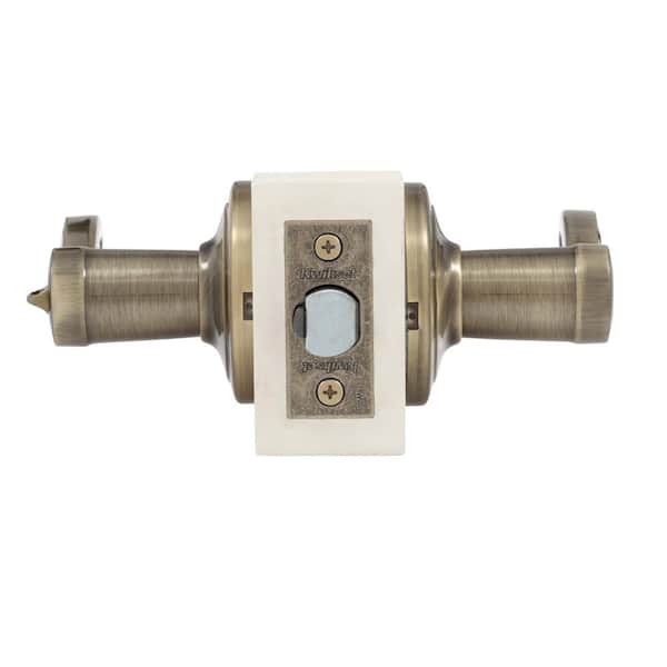 Lido Antique Brass Keyed Entry Door Handle Featuring SmartKey