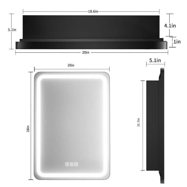 ZXDDMS 20 in. W x 28 in. H Rectangular 3 Color Flowing LED Light