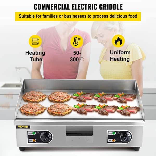 Commercial Grill Griddle Stove Electric Flat Top Table Stove Fry Pan Non  Stick