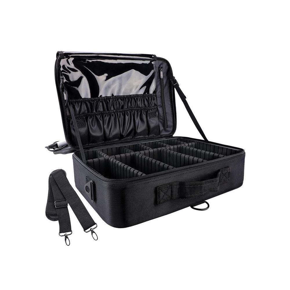 Lynzavix Black Large Capacity Travel Makeup Toletry Bag
