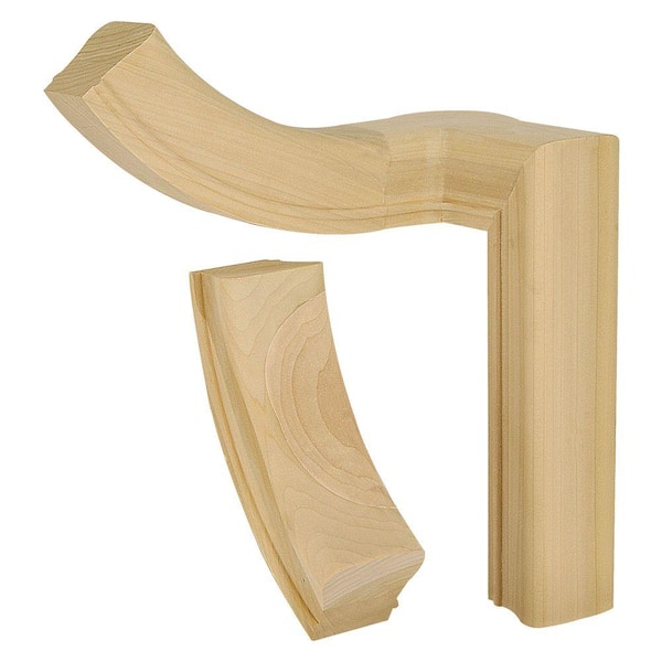 EVERMARK Stair Parts 7260 Unfinished Poplar 90° 2-Rise Gooseneck with Cap Handrail Fitting