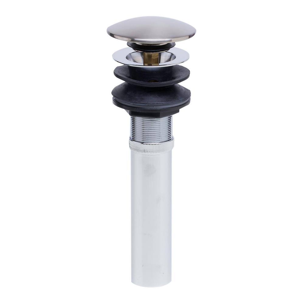 Brushed Nickel Mushroom Pop-Up Drain Assembly for Bathroom Sink