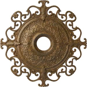 2-7/8 in. x 38-3/8 in. x 38-3/8 in. Polyurethane Orleans Ceiling Moulding, Rubbed Bronze