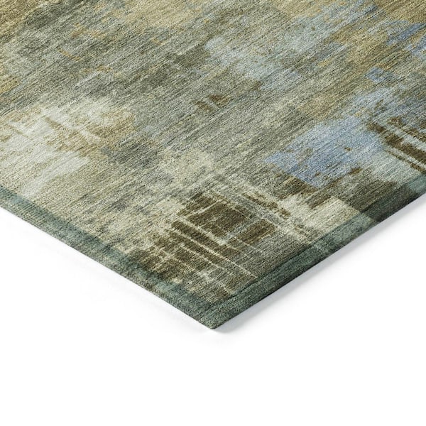 Chantille Machine Washable Indoor/Outdoor Abstract ACN2069 Green 8 ft. x 10 ft. Area Rug