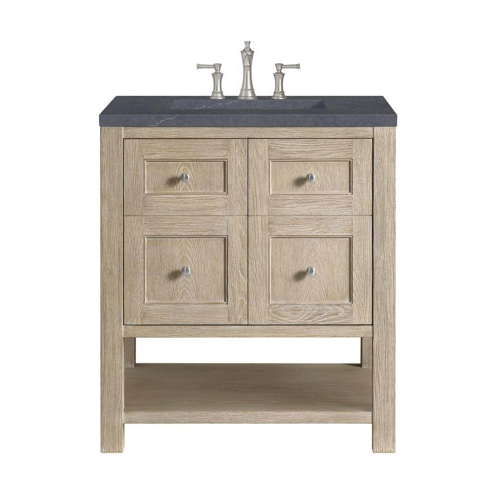 Breckenridge 30" Whitewashed Oak Single Vanity with Charcoal Soapstone Top