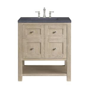 Breckenridge 30.0 in. W x 23.5 in. D x 34.18 in. H Bathroom Vanity in Whitewashed Oak with Charcoal Soapstone Top