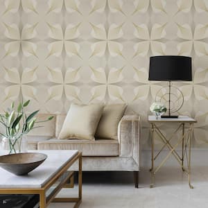 Radius Off-White Geometric Paper Strippable Wallpaper (Covers 56.4 sq. ft.)