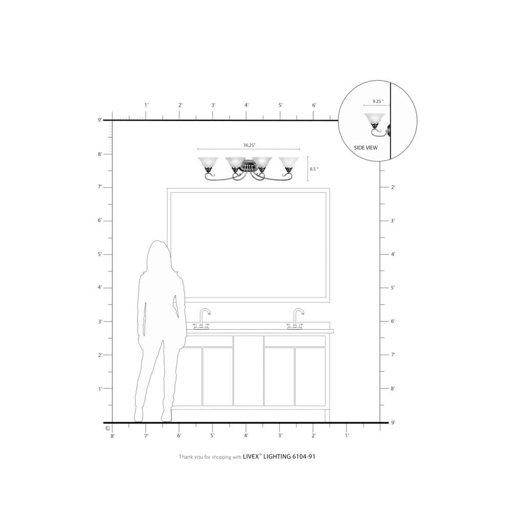Coronado Brushed Nickel 4-Light Bath Vanity with White Alabaster Glass