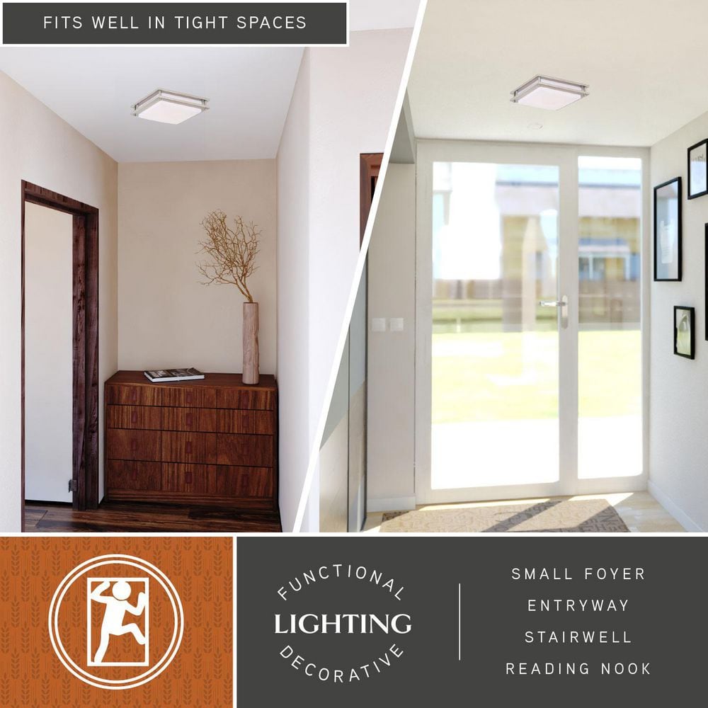 Horizon 12" Satin Nickel LED Flush Mount Ceiling Light