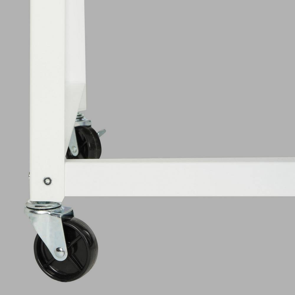 Bentley 47'' Glossy White Industrial Home Office Desk on Casters