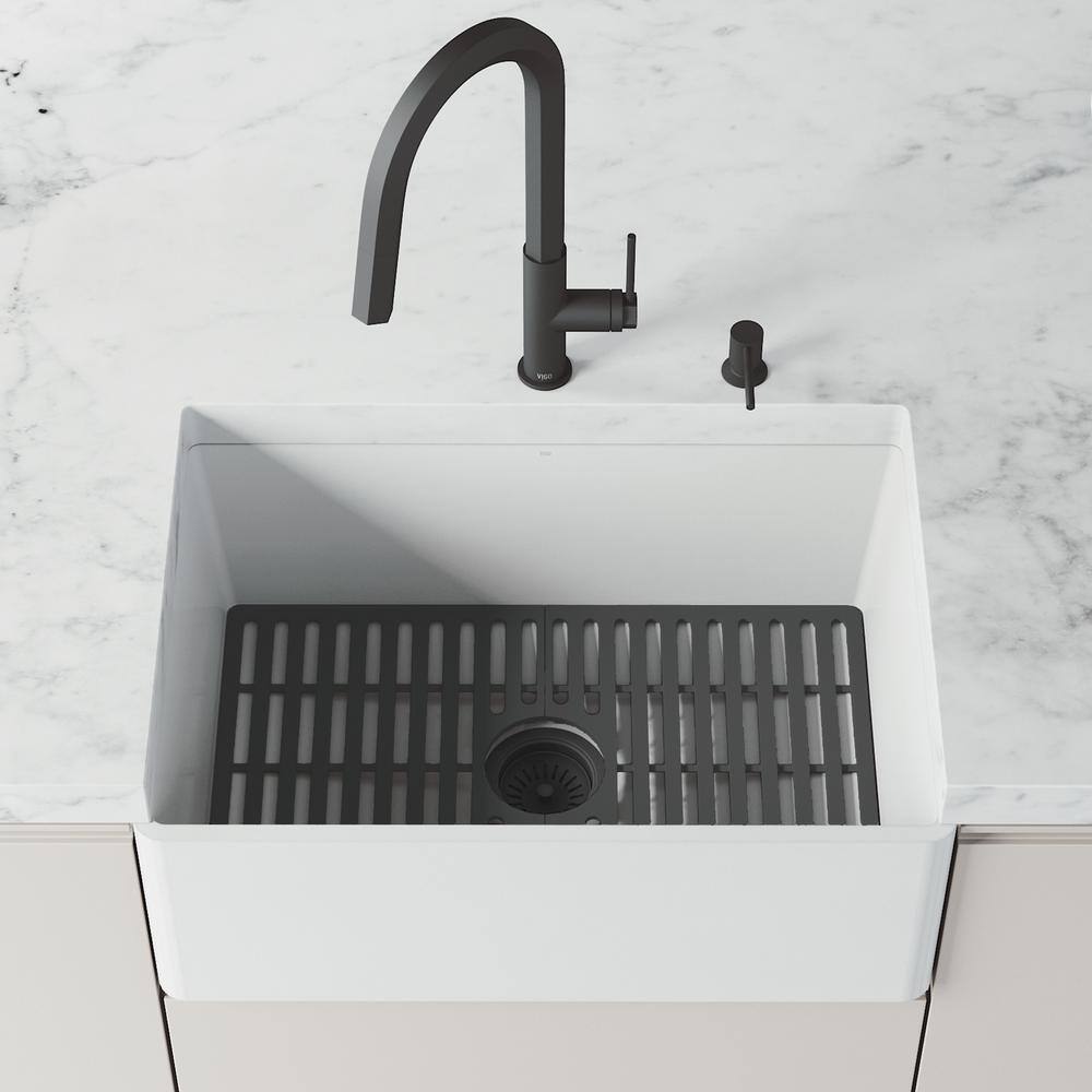 Matte Black Silicone Kitchen Sink Bottom Grid 23.75 x 14.875