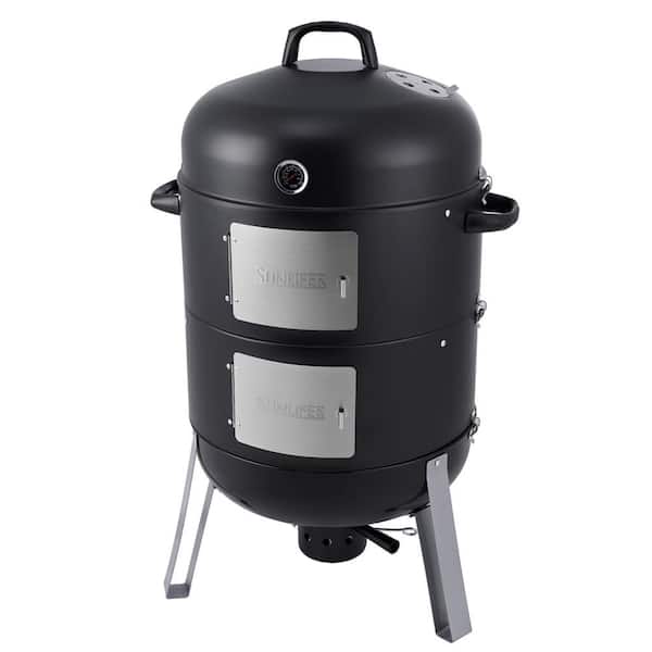 Oeps grootmoeder commentaar 20.5 in. Charcoal Smokers in Black Heavy-Duty Round BBQ Grill for Outdoor  Cooking xbfs-bbq-19 - The Home Depot