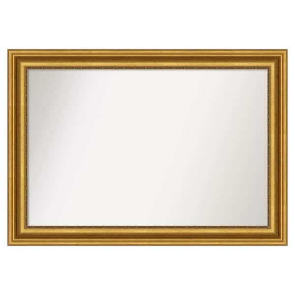 Amanti Art Parlor Gold 43.75 in. W x 30.75 in. H Custom Non-Beveled Recycled Polystyrene Framed Bathroom Vanity Wall Mirror