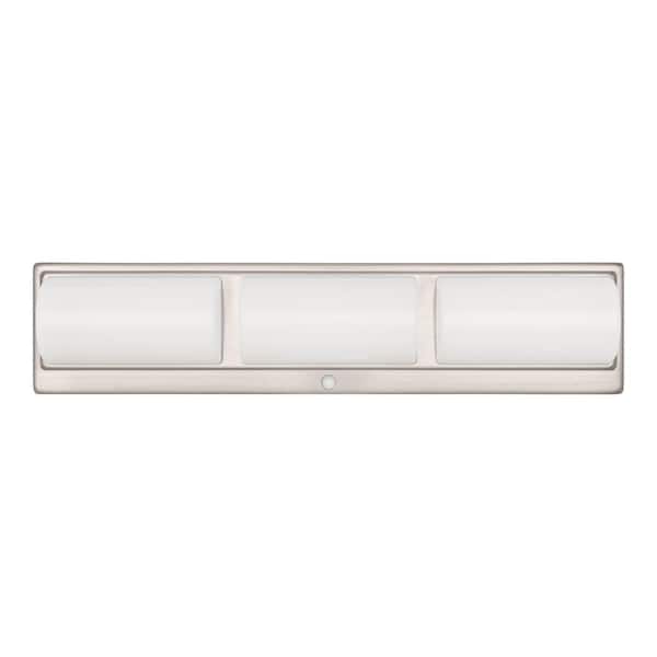 Bingham 24 in. 3-Light Brushed Nickel LED 5CCT Vanity Light with Frosted Acrylic Shade and Sensor Operated Night Light