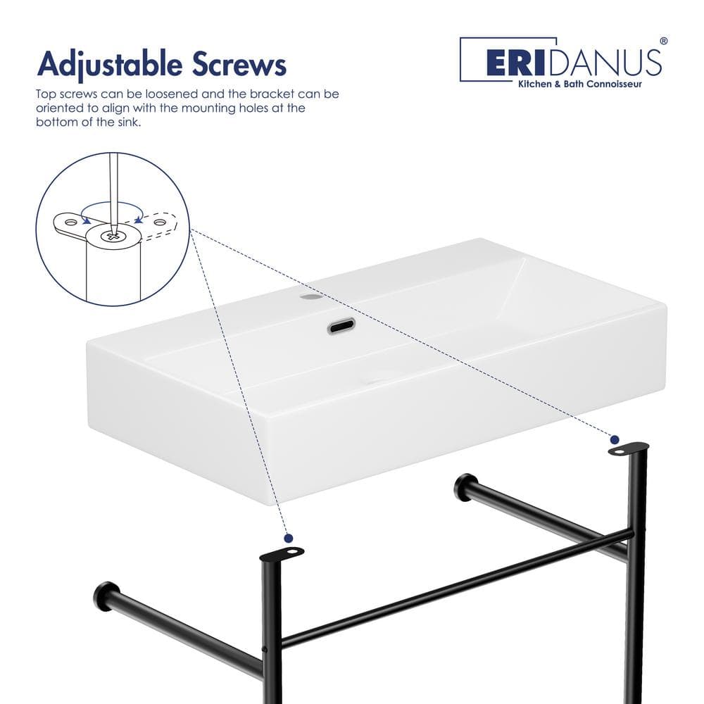 Turner 30" Matte Black Ceramic Wall-Mount Console Sink