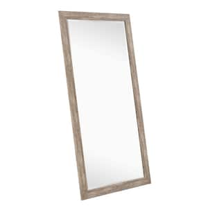 32 in. W x 66 in. H Natural Rustic Floor Mirror Rustic Full Length Rectangle Framed Full Length Mirror Farmhouse Mirror
