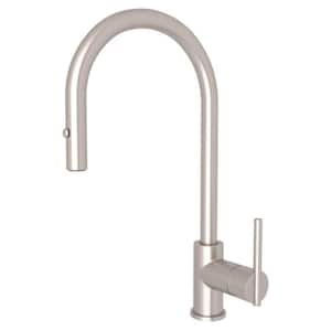 Pirellone City Single-Handle Pull-Down Sprayer Kitchen Faucet in Satin Nickel