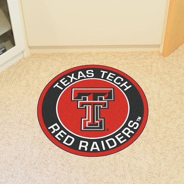 NCAA Texas Tech University Black 2 ft. x 2 ft. Round Area Rug