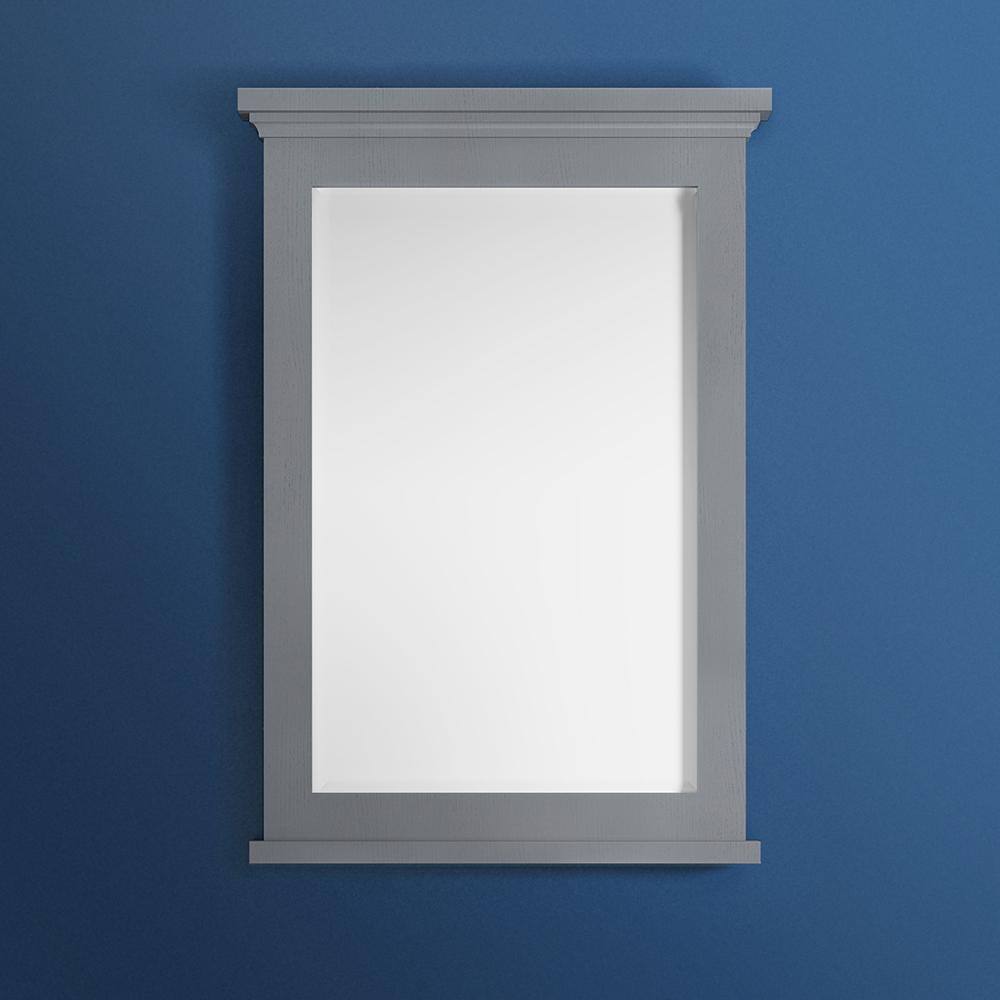 Elegant Shaker-Style 24" Grey Wood Bathroom Vanity Mirror