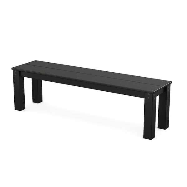 Trex Outdoor Furniture Parsons Charcoal Black HDPE Plastic Outdoor 60 in. Bench