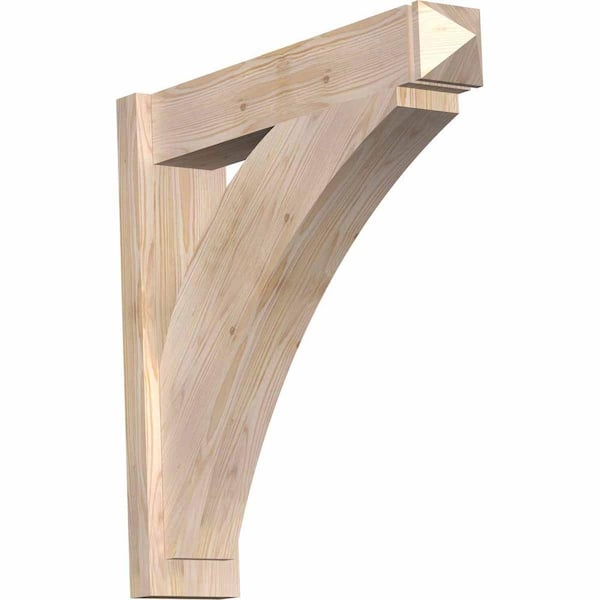 Ekena Millwork 6 in. x 28 in. x 28 in. Douglas Fir Thorton Arts and Crafts Rough Sawn Outlooker