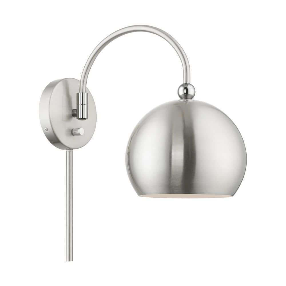 Hallshire 8 in. 1-Light Brushed Nickel Swing Arm Wall Sconce price history on PriceWatchPro