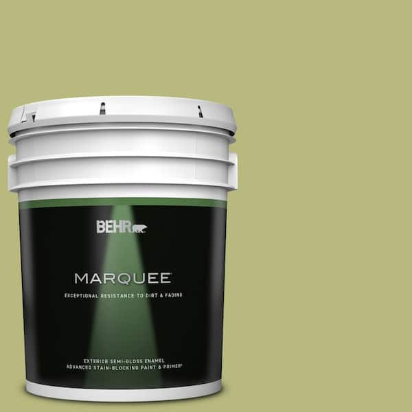 BEHR MARQUEE 5 gal. #400D-5 Grass Cloth Semi-Gloss Enamel Exterior Paint & Primer