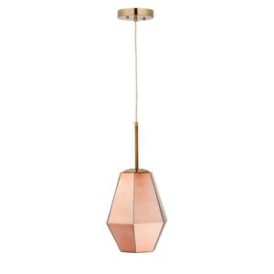Taurus 1-Light Sparkling Copper Pendant with Jewel Tone Glass Shade