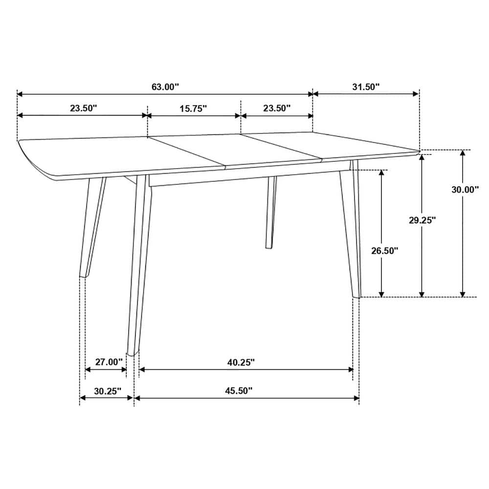 Mid-Century Modern Natural Walnut Extendable Dining Table