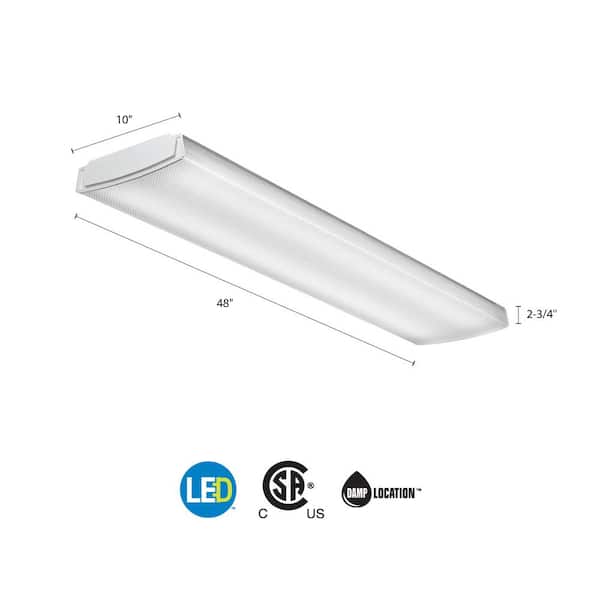 Contractor Select LBL4 4 ft. Dimmable 3500K Soft White Integrated 4200 Lumen LED Curved-Basket Wrap Light Contractor Select LBL4 4 ft. Dimmable 3500K Soft White Integrated 4200 Lumen LED Curved-Basket Wrap Light
