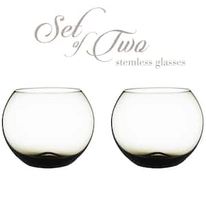 Luxurious and Elegant 19 oz Sparkling Smoke Colored Glassware - Set of 4