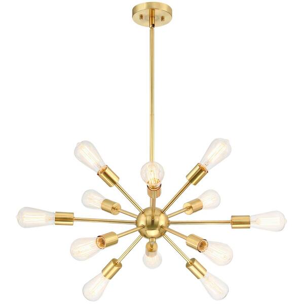 Pia Ricco 12 Light Aged Brass Sputnik Sphere Chandelier Without Shade 1jay 53612bb Pia Ricco 12 Light Aged Brass Sputnik, Meridia 12 Light Brass Sputnik Style Chandelier