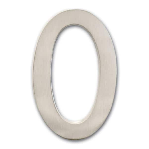 Architectural Mailboxes 4 in. Satin Nickel Floating House Number 0
