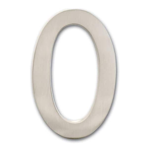 Architectural Mailboxes 5 in. Satin Nickel Floating House Number 0
