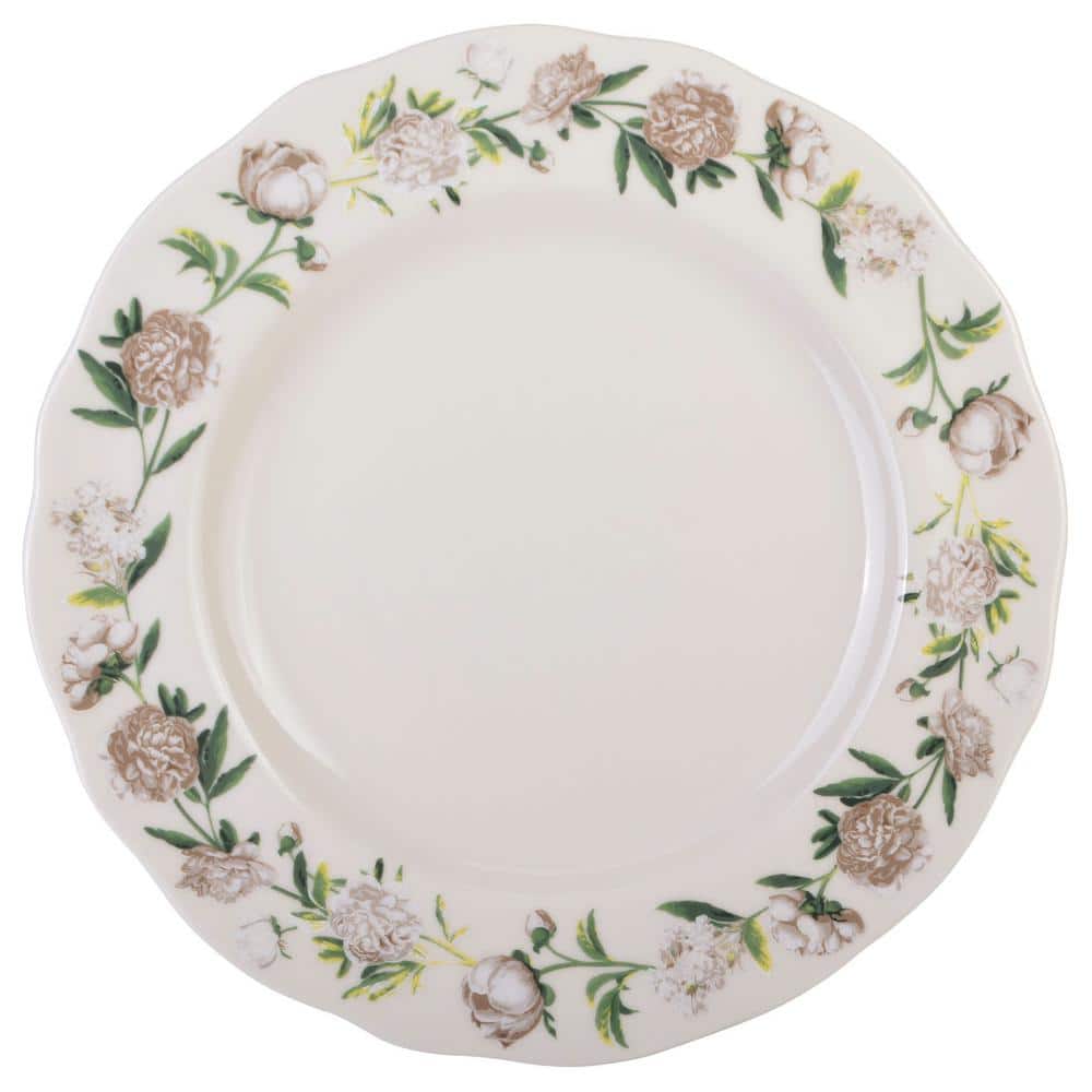 White Floral Porcelain 12-Piece Dinnerware Set