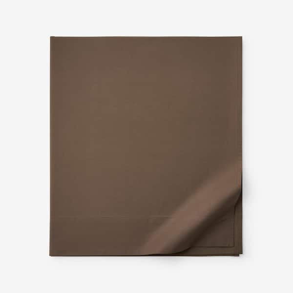 The Company Store Company Cotton Coffee Cotton Percale King/Cal King Flat Sheet